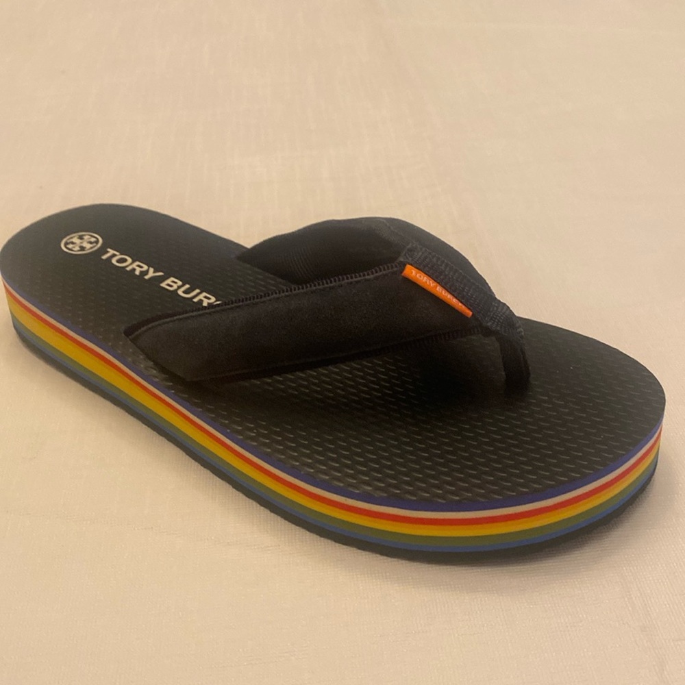 Authentic Tory Burch platform flip flops